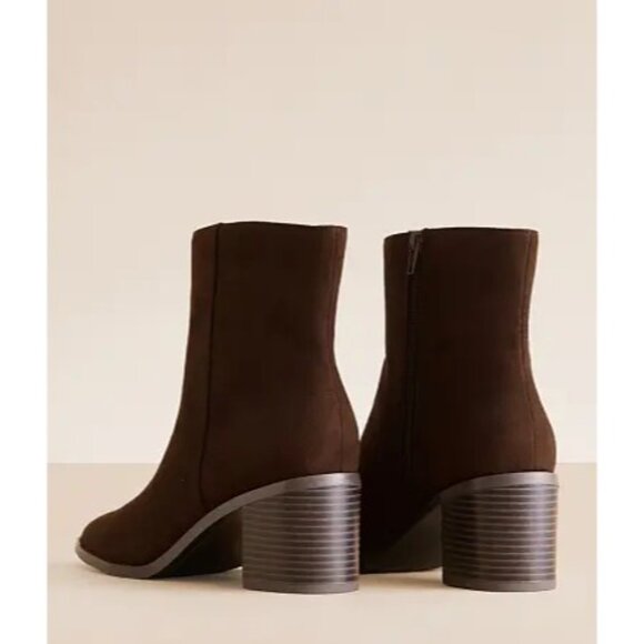 TOMS Womens Evelyn Stacked Block Heel Round Toe Booties Oak Brown Size 11M NIB - Picture 4 of 5